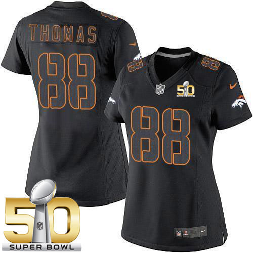 Women Nike Broncos 88 Demaryius Thomas Black Impact Super Bowl 50 NFL Limited Jersey