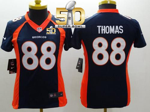 Women Nike Broncos 88 Demaryius Thomas Blue Alternate Super Bowl 50 NFL New Limited Jersey