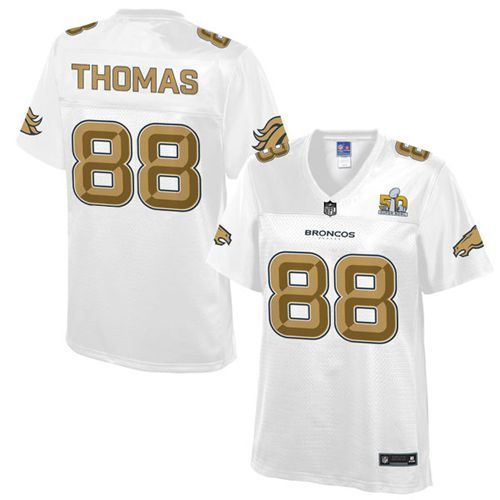 Women Nike Broncos 88 Demaryius Thomas White NFL Pro Line Super Bowl 50 Fashion Game Jersey