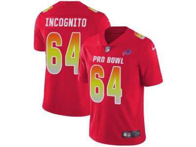 Women Nike Buffalo Bills #64 Richie Incognito Red Limited AFC 2018 Pro Bowl Jersey