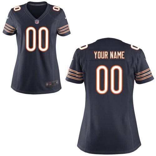 Women Nike Chicago Bears Customized Game Team Color Blue Jersey
