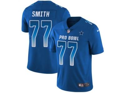 Women Nike Dallas Cowboys #77 Tyron Smith Royal Limited NFC 2018 Pro Bowl Jersey
