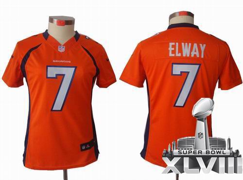 Women Nike Denver Broncos #7 John Elway orange limited 2014 Super bowl XLVIII(GYM) Jersey