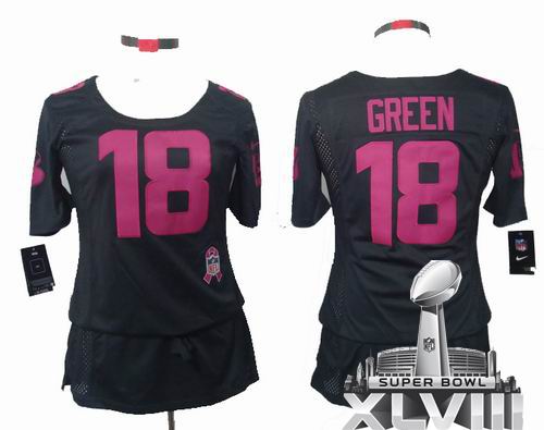 Women Nike Denver Broncos 18# Peyton Manning Elite breast Cancer Awareness Dark grey 2014 Super bowl XLVIII(GYM) Jersey