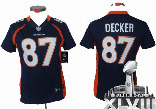 Women Nike Denver Broncos 87# Eric Decker Blue limited 2014 Super bowl XLVIII(GYM) Jersey