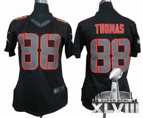 Women Nike Denver Broncos 88# Demaryius Thomas Black Impact Limited 2014 Super bowl XLVIII(GYM) Jersey