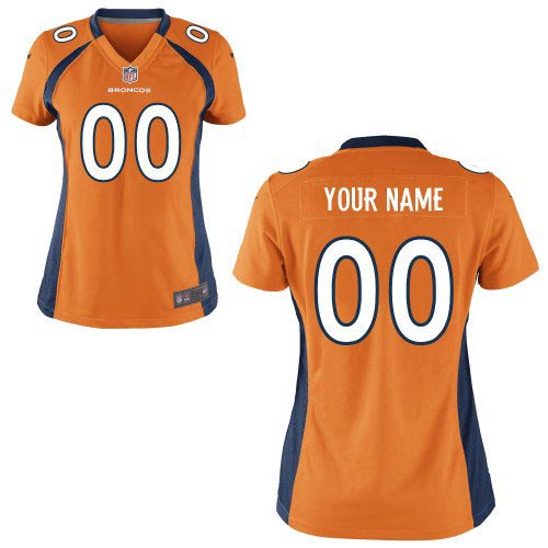 Women Nike Denver Broncos Customized Game Team Color Orange Jersey
