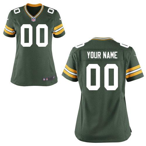 Women Nike Green Bay Packers Customized Game Team Color Green Jersey