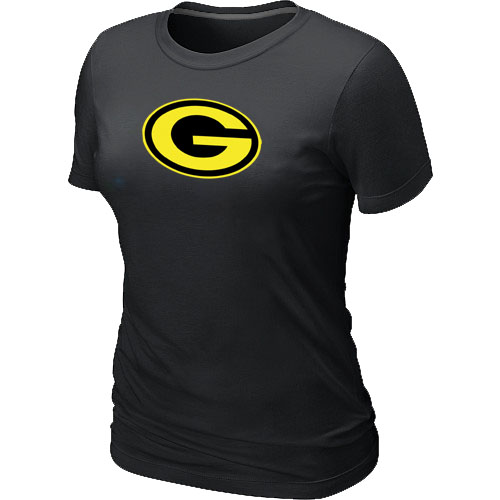 Women Nike Green Bay Packers Neon Logo Charcoal Black T-shirt