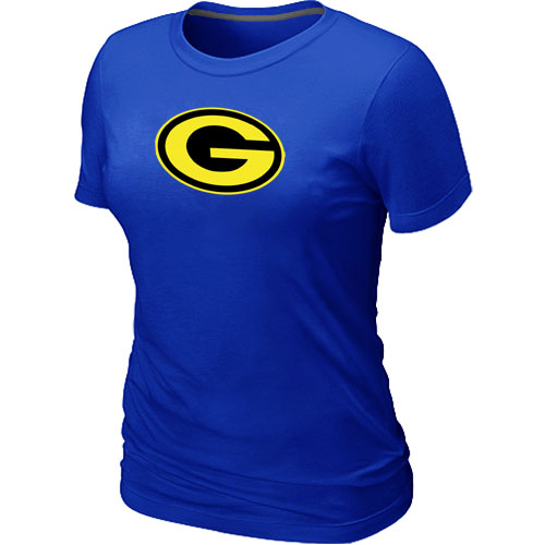 Women Nike Green Bay Packers Neon Logo Charcoal Blue T-shirt