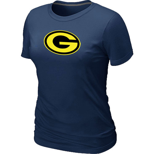 Women Nike Green Bay Packers Neon Logo Charcoal D.Blue T-shirt