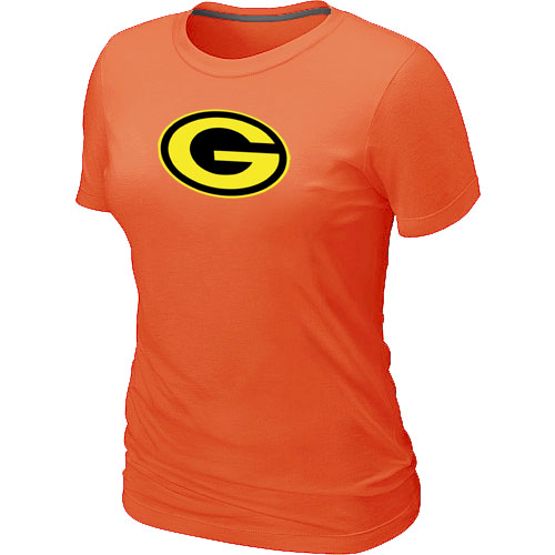 Women Nike Green Bay Packers Neon Logo Charcoal Orange T-shirt
