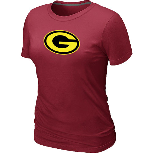 Women Nike Green Bay Packers Neon Logo Charcoal Red T-shirt