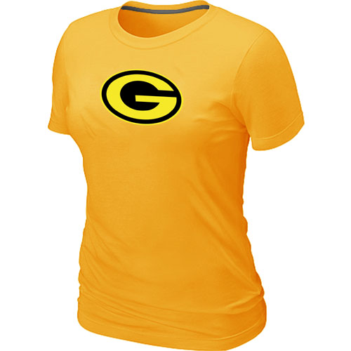 Women Nike Green Bay Packers Neon Logo Charcoal Yellow T-shirt