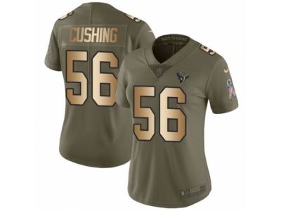 Women Nike Houston Texans #56 Brian Cushing Limited Olive Gold 2017 Salute to Service NFL Jersey