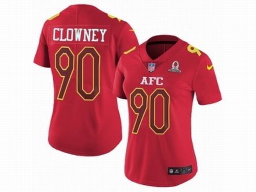 Women Nike Houston Texans #90 Jadeveon Clowney Limited Red 2017 Pro Bowl NFL Jersey