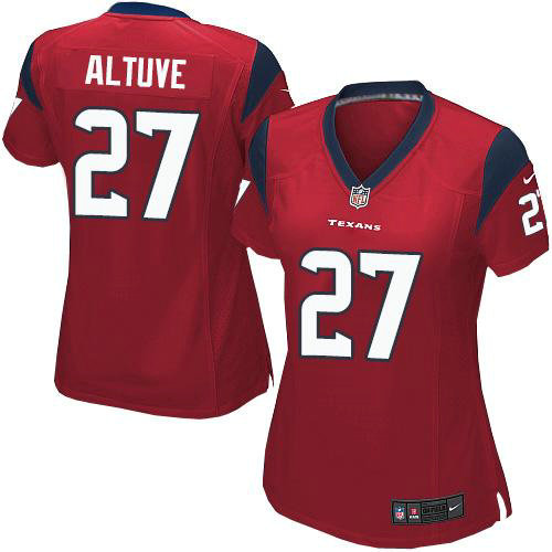 Women Nike Houston Texans 27 Jose Altuve Red Alternate NFL Elite Jersey