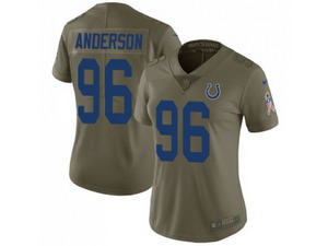 Women Nike Indianapolis Colts #96 Henry Anderson Olive Stitched NFL Limited 2017 Salute to Service Jersey