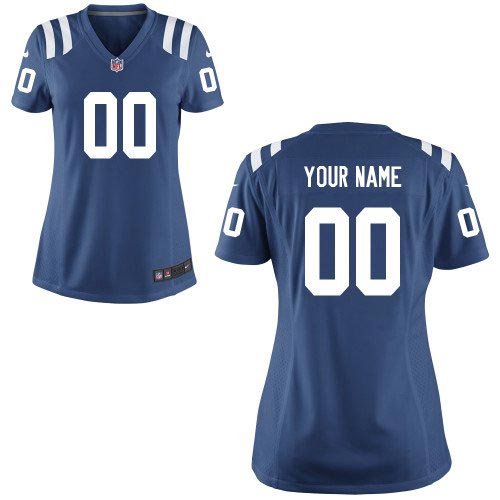 Women Nike Indianapolis Colts Customized Game Team Color Blue Jersey