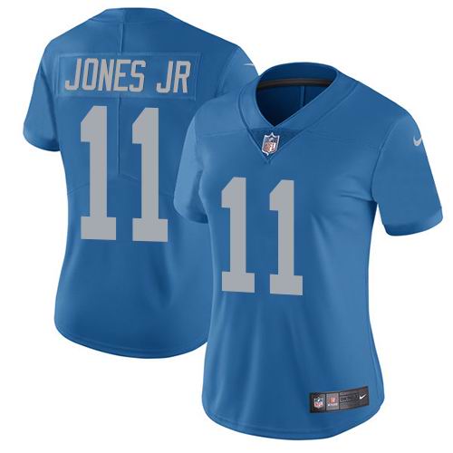 Women Nike Lions #11 Marvin Jones Jr Blue Throwback Vapor Untouchable Limited Jersey