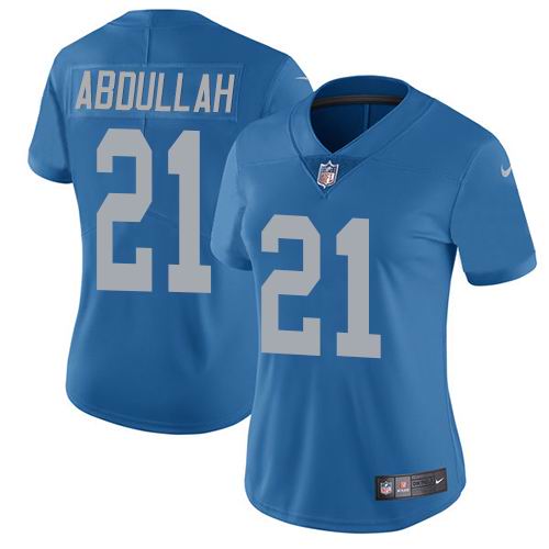 Women Nike Lions #21 Ameer Abdullah Blue Throwback Vapor Untouchable Limited Jersey