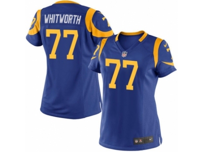 Women Nike Los Angeles Rams #77 Andrew Whitworth game Blue Jersey