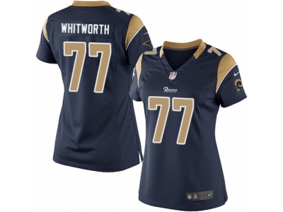 Women Nike Los Angeles Rams #77 Andrew Whitworth game Navy Blue Jersey1