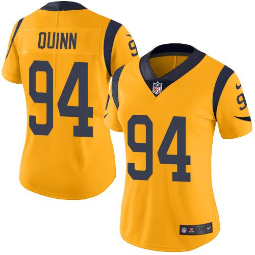 Women Nike Los Angeles Rams 94 Robert Quinn Gold NFL Limited Rush Jersey