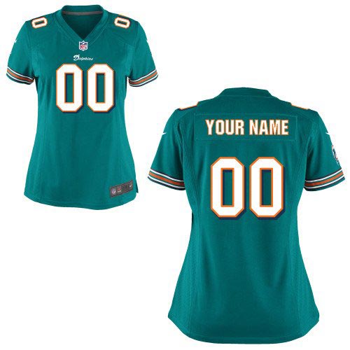 Women Nike Miami Dolphins Customized Game Team Color Green Jersey