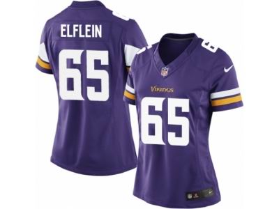 Women Nike Minnesota Vikings #65 Pat Elflein game purple Jersey