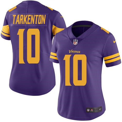 Women Nike Minnesota Vikings 10 Fran Tarkenton Purple NFL Limited Rush Jersey