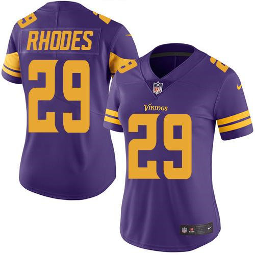 Women Nike Minnesota Vikings 29 Xavier Rhodes Purple NFL Limited Rush Jersey