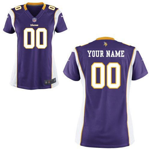 Women Nike Minnesota Vikings Customized Game Team Color Purple Jersey