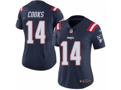 Women Nike New England Patriots #14 Brandin Cooks Limited Navy Blue Rush NFL Jersey