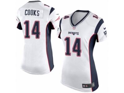 Women Nike New England Patriots #14 Brandin Cooks game White Jersey