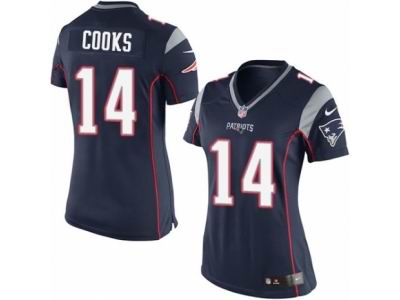Women Nike New England Patriots #14 Brandin Cooks game blue Jersey