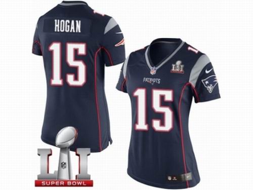 Women Nike New England Patriots #15 Chris Hogan Limited Navy Blue Team Color Super Bowl LI 51 Jersey