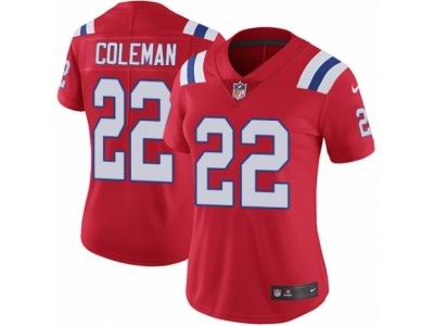 Women Nike New England Patriots #22 Justin Coleman Vapor Untouchable Limited Red Jersey