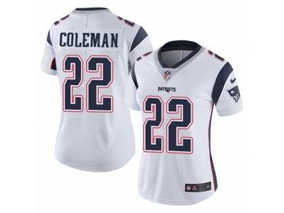 Women Nike New England Patriots #22 Justin Coleman Vapor Untouchable Limited White NFL Jersey