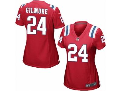 Women Nike New England Patriots #24 Stephon Gilmore Game Red Jersey