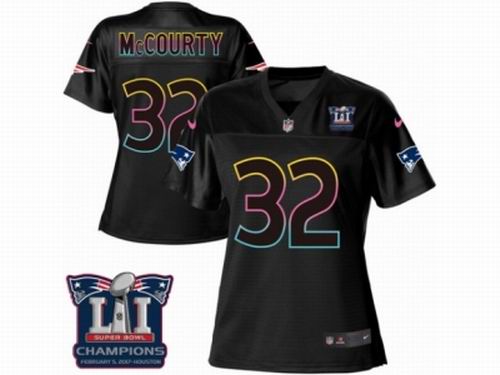 Women Nike New England Patriots #32 Devin McCourty Game Black Fashion Super Bowl LI Champions Jersey