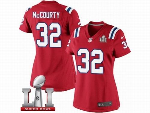 Women Nike New England Patriots #32 Devin McCourty Limited Red Alternate Super Bowl LI 51 Jersey