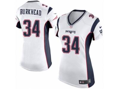 Women Nike New England Patriots #34 Rex Burkhead game White Jersey