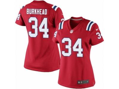 Women Nike New England Patriots #34 Rex Burkhead game red Jersey