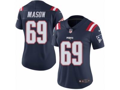 Women Nike New England Patriots #69 Shaq Mason Limited Navy Blue Rush NFL Jersey