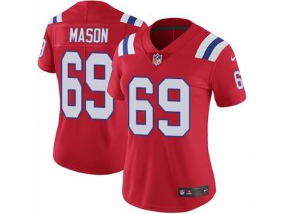 Women Nike New England Patriots #69 Shaq Mason Vapor Untouchable Limited Red Jersey