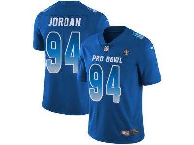 Women Nike New Orleans Saints #94 Cameron Jordan Royal Limited NFC 2018 Pro Bowl Jersey