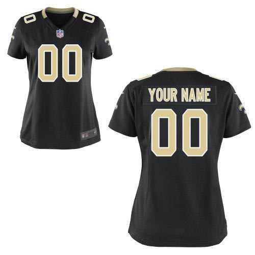 Women Nike New Orleans Saints Customized Game Team Color Black Jersey