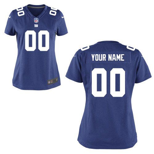 Women Nike New York Giants Customized Game Team Color Blue Jersey