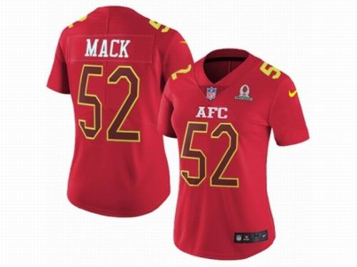 Women Nike Oakland Raiders #52 Khalil Mack Limited Red 2017 Pro Bowl NFL Jersey
